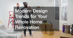 a homeowner visualizing the renovation project on a VR headset